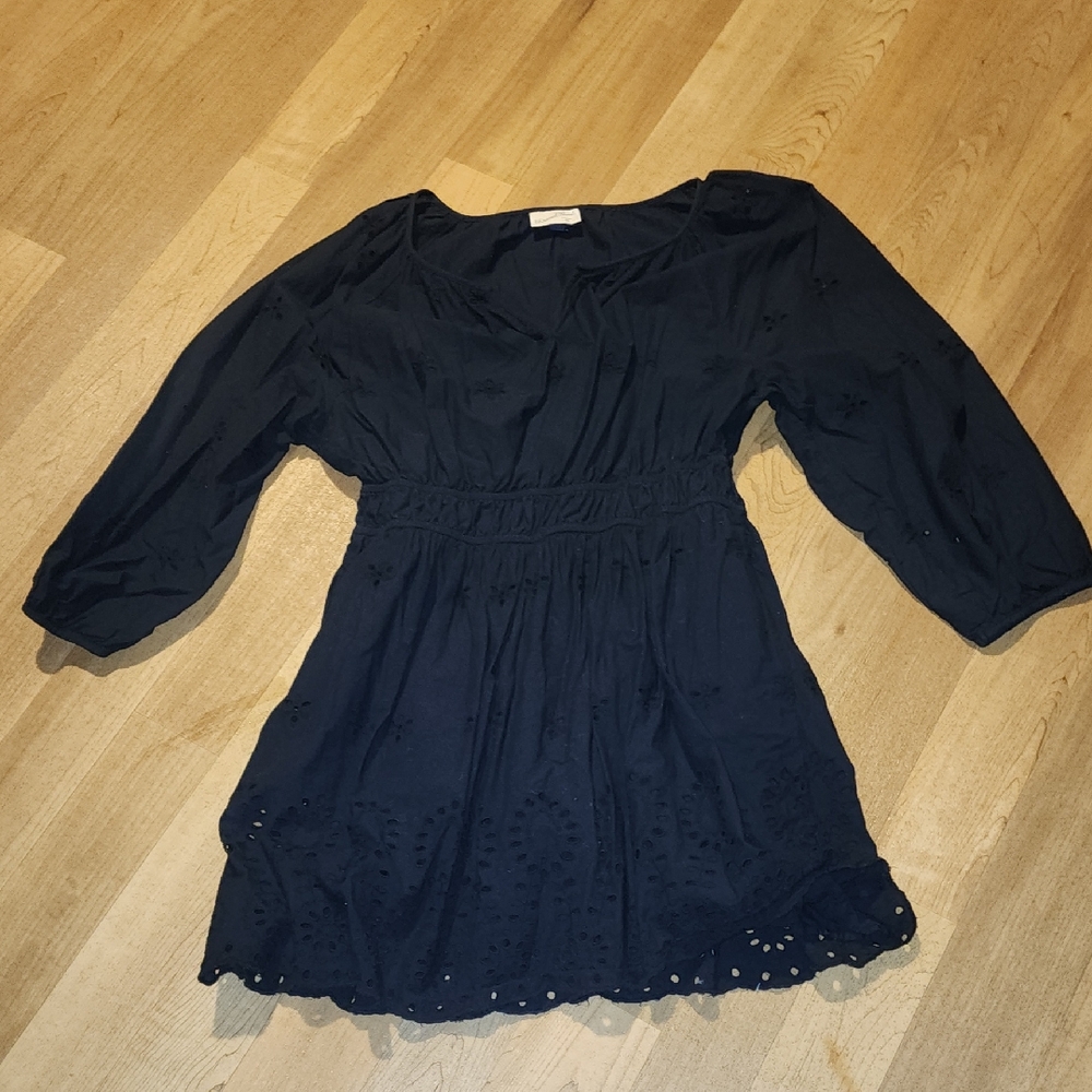 Universal Thread Black Eyelet Midi Dress